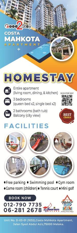 Good2Stay Apartment 6-8Pax L 3R2B L 2 Parking L Coway Water L Unifi I Swimming Pool Malacca Eksteriør bilde
